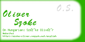 oliver szoke business card